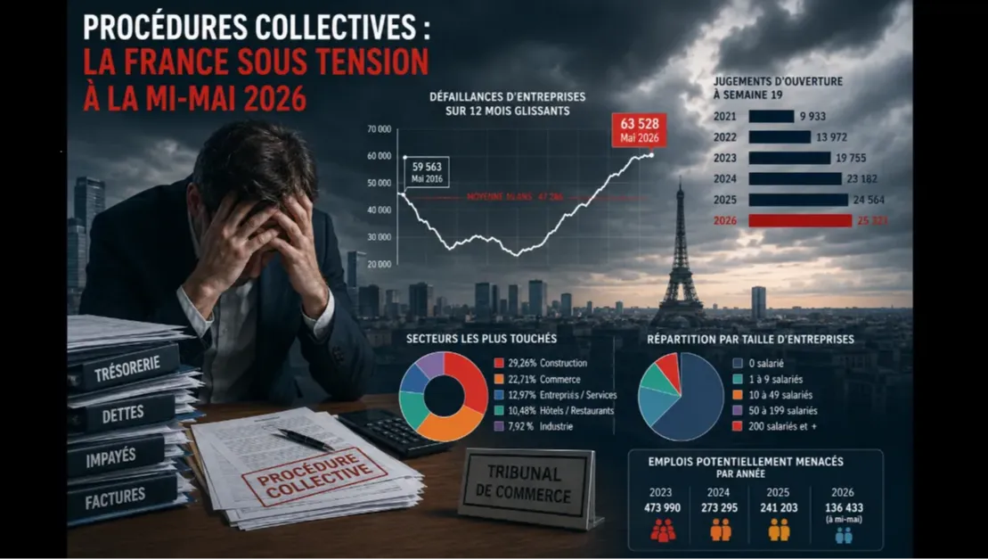 Procédures collectives à la mi-mai 2026